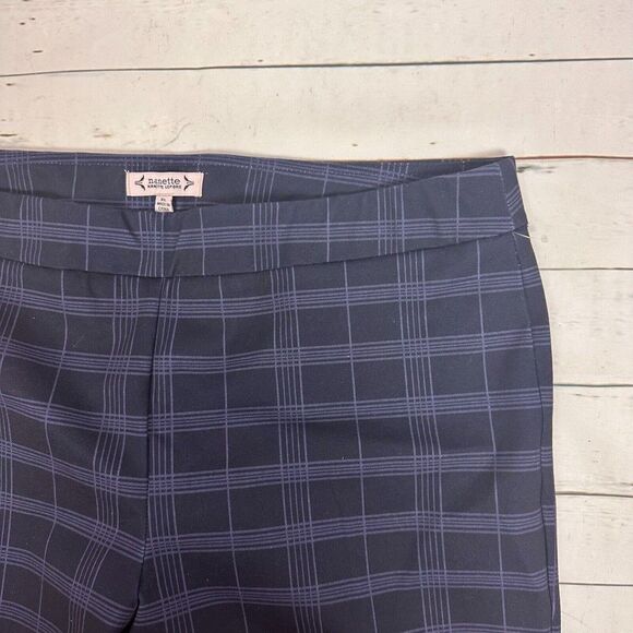 Nanette Leopore stretch women's plaid pull on trousers dress pants size XL - Picture 2 of 5